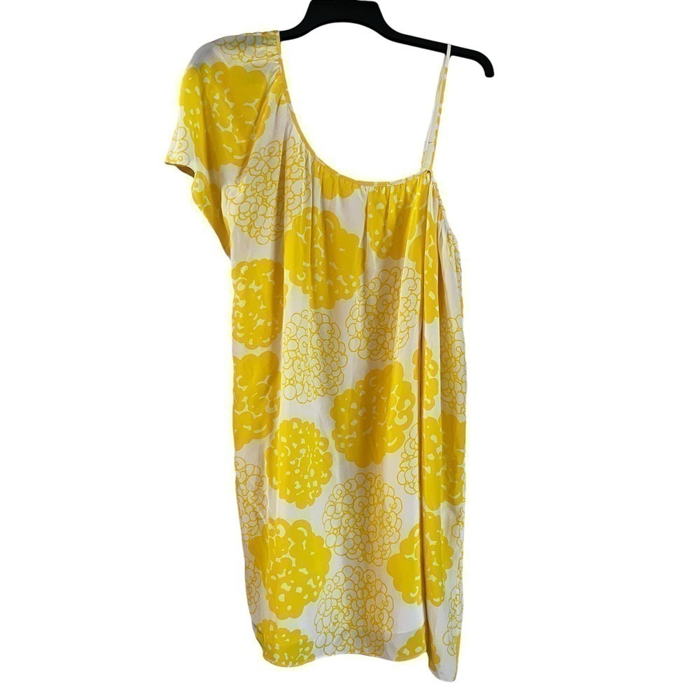 Loeffler Randall Yellow Floral One-Shoulder Mini Dress